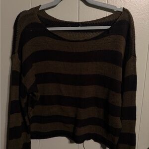 Striped Black and Brown Women's Sweater
